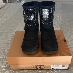 UGG Black Boots with Silver Studs
